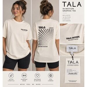 NWT TALA In Motion Graphic Tee Ivory Small Activewear Athleisure